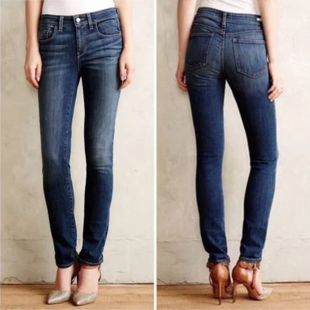 Anthropologie‎ Pilcro and the Letterpress Stet Slim Straight Jeans Mid Rise